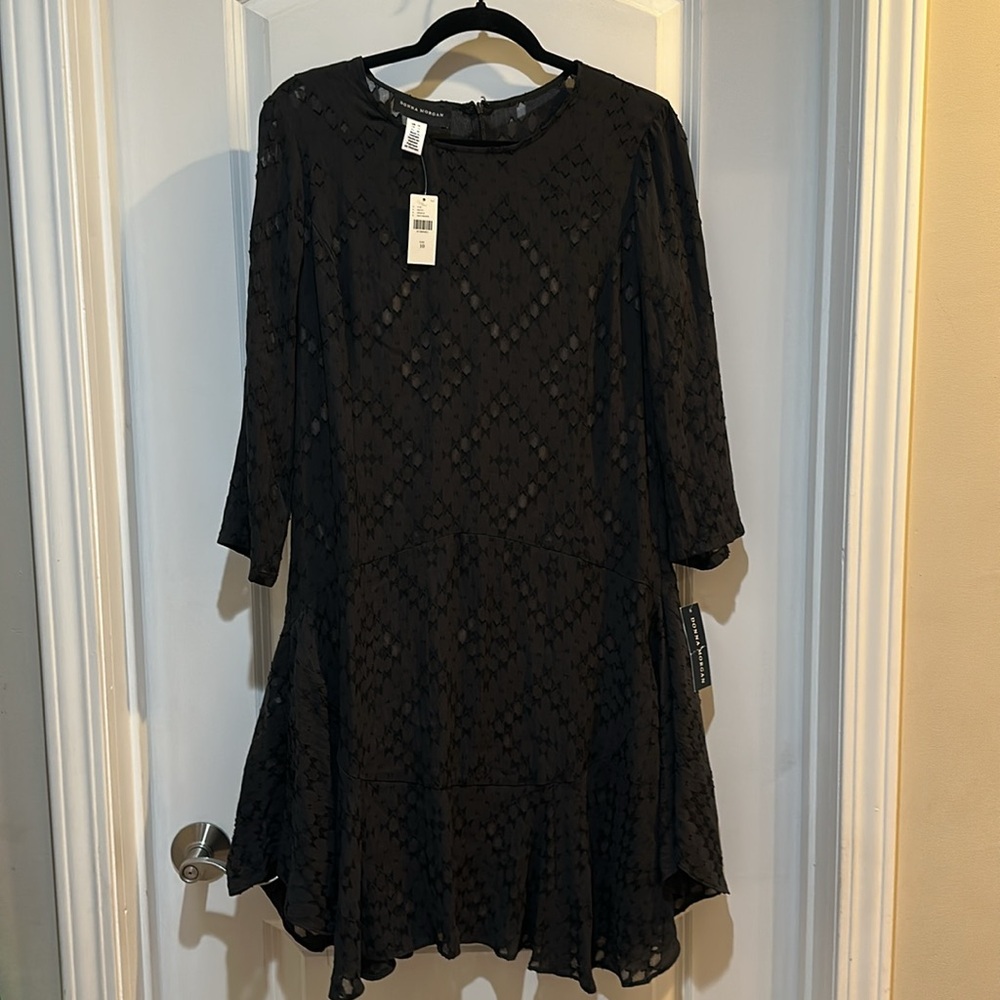 NWT Donna Morgan Black Cocktail A-Line Dress
